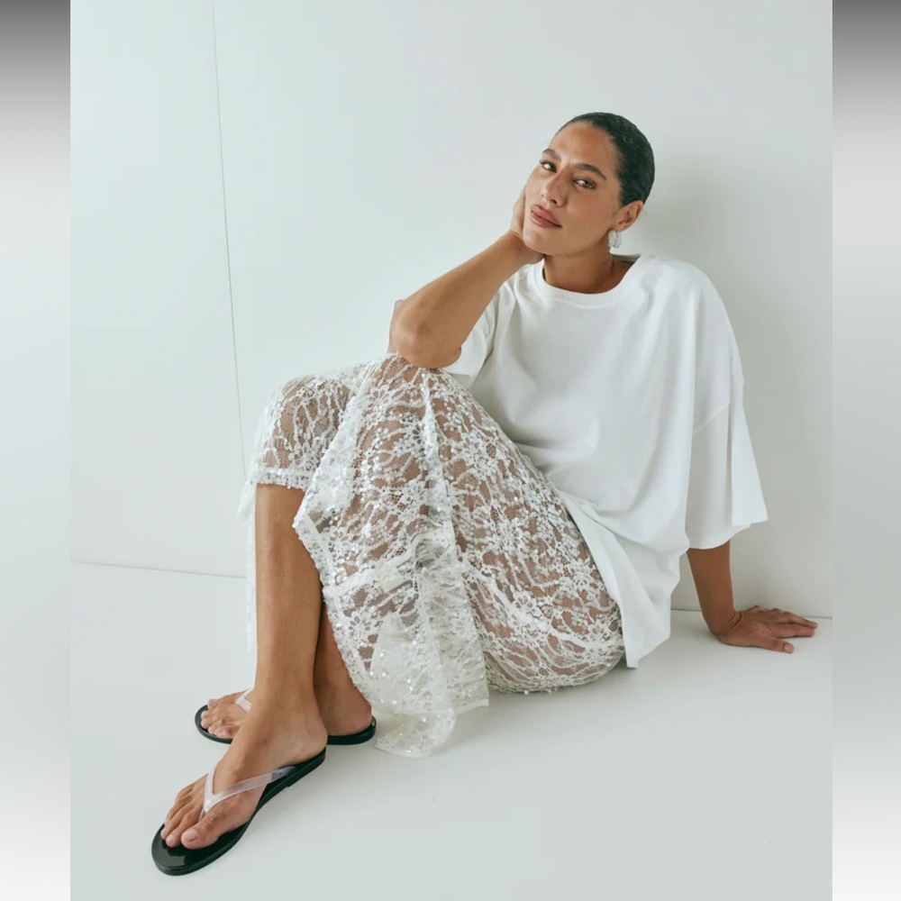 VRG GRL Devyn White Sequin Skirt